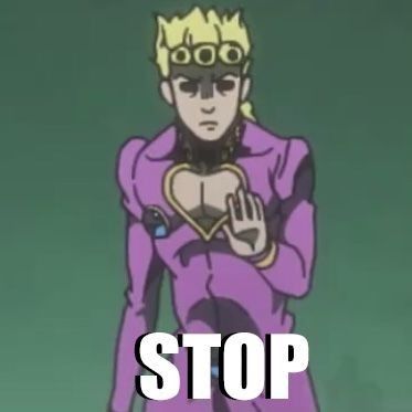 I Giorno Giovanna wan't you to stop.